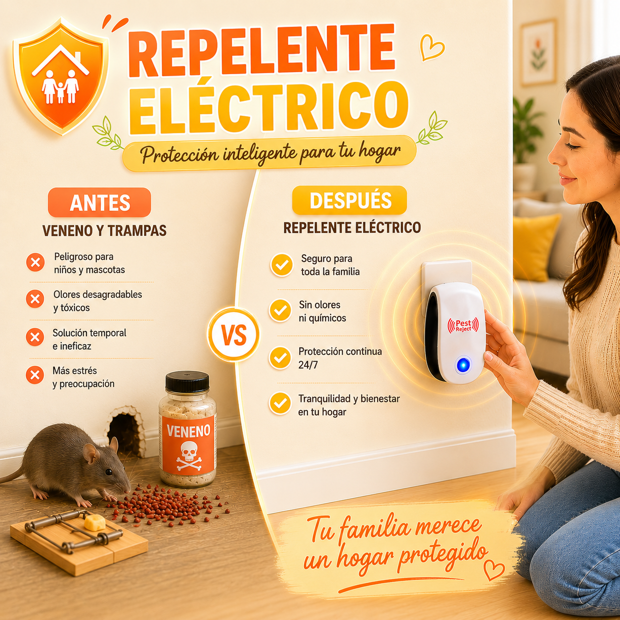 Repelente eléctrico para ratones - Oferta especial 2X1