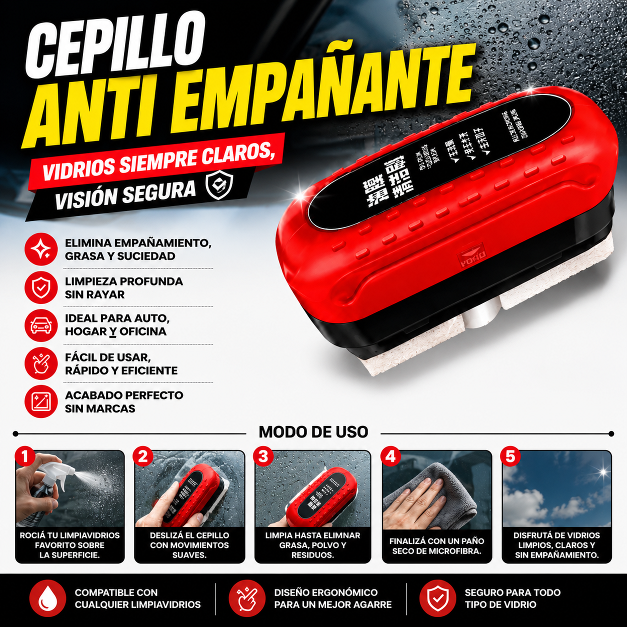 Cepillo Esponja Anti Empañante