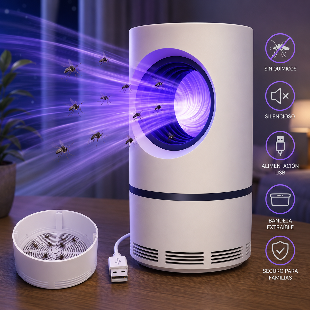 Lampara Led Atrapa Mosquitos