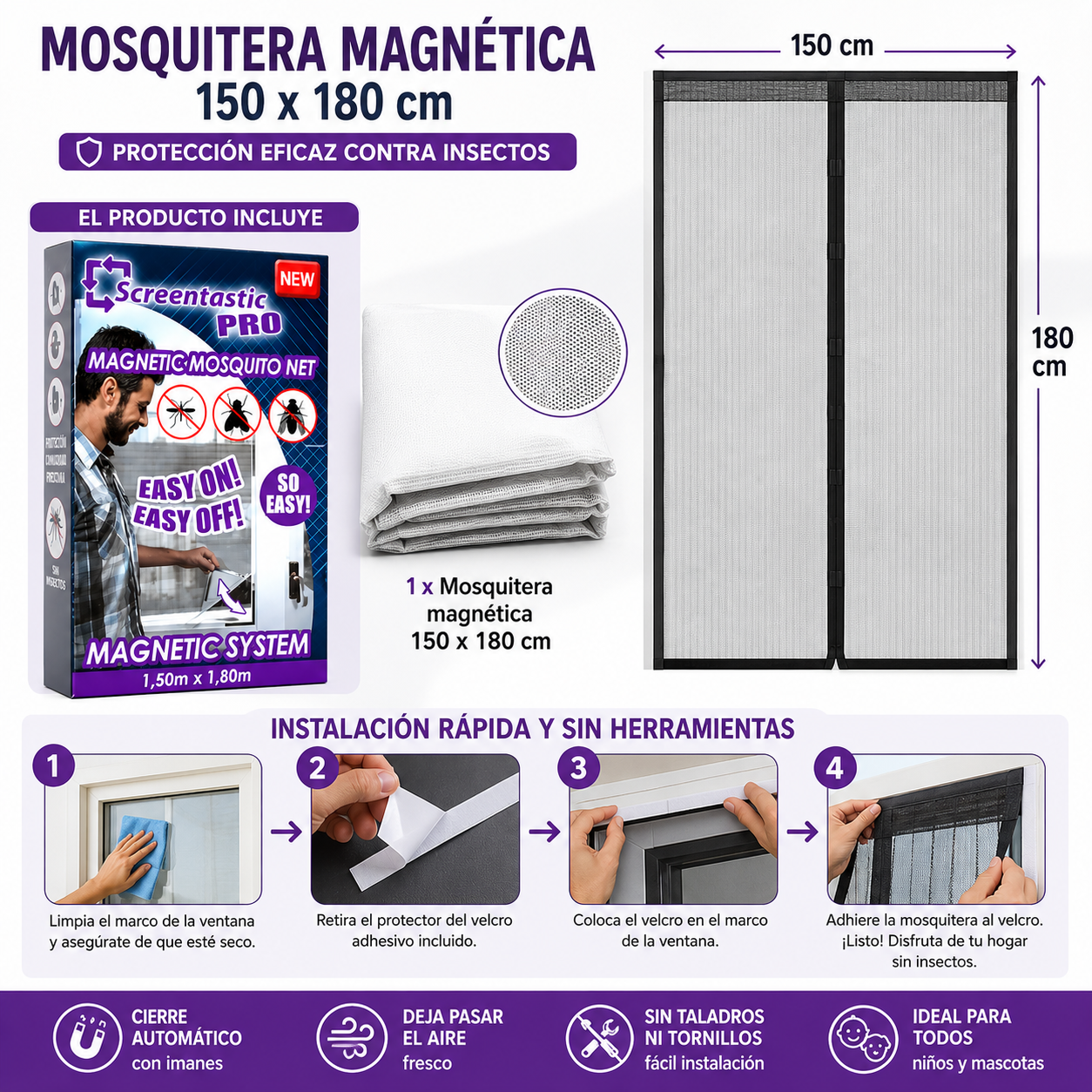 Mosquitera Magnética anti Insectos