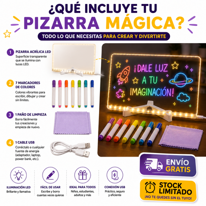 Pizarra Magica 20cm X 30cm Luz Led usb