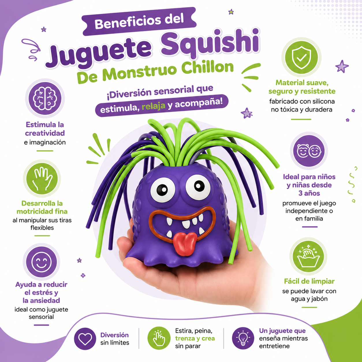 Juguete Squishi De Monstruo Chillon