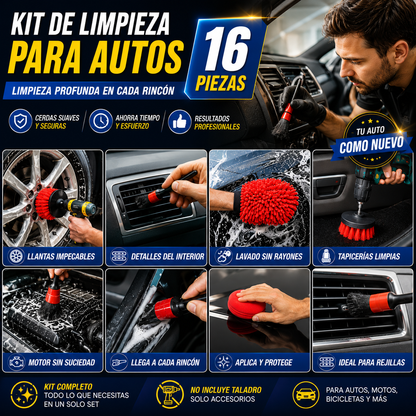 KIT Limpieza De Auto  16 Piezas