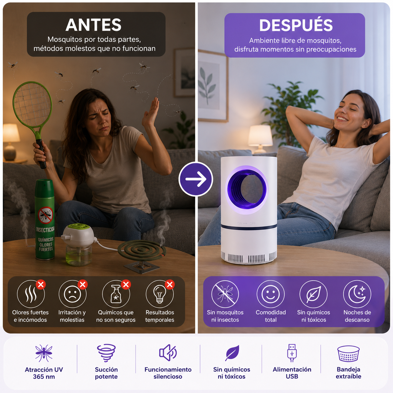 Lampara Led Atrapa Mosquitos