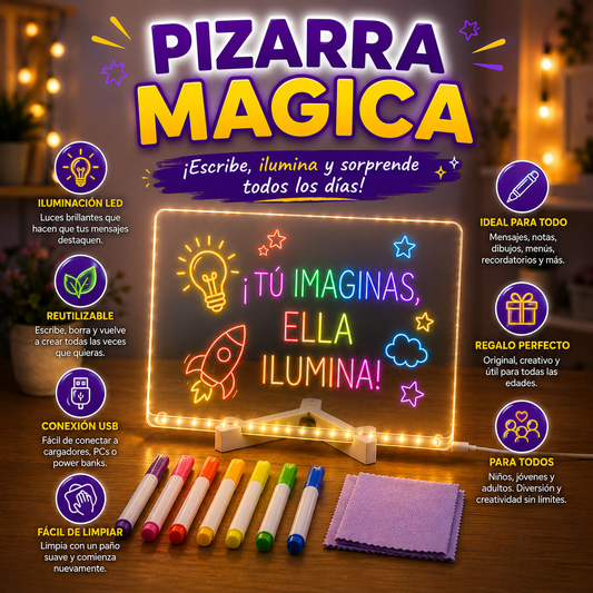 Pizarra Magica 20cm X 30cm Luz Led usb