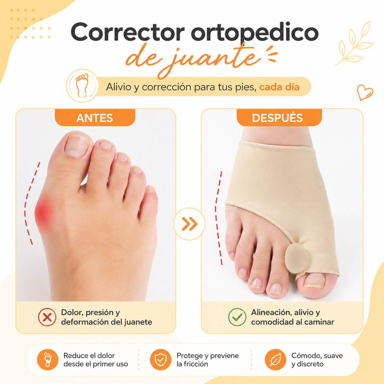 Corrector ortopédico para juanete