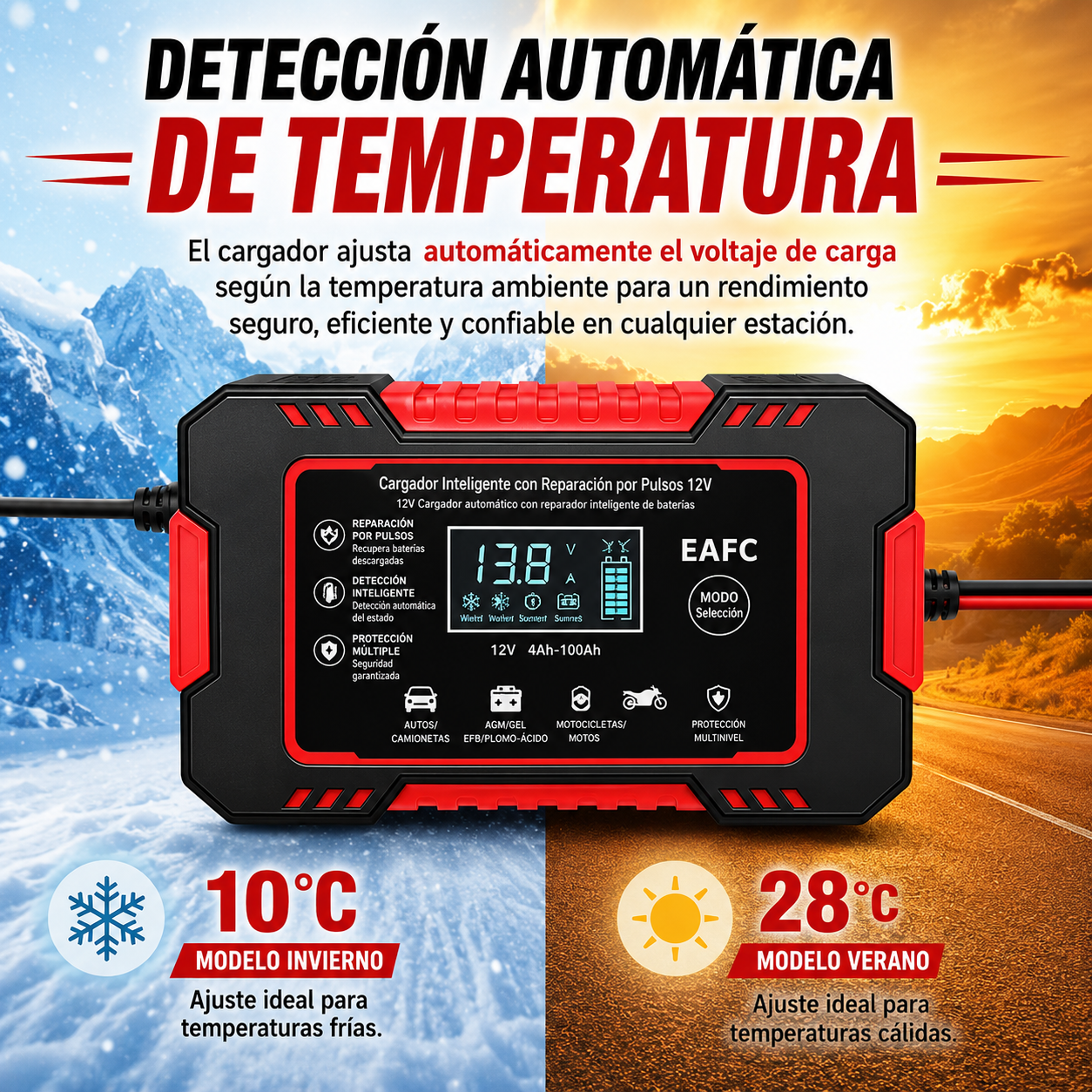 CARGADOR REPARADOR DE BATERIAS PARA AUTO